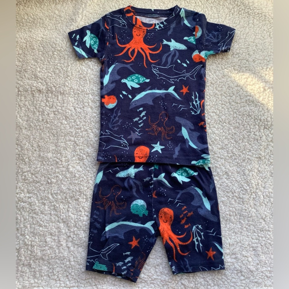 Carters 3T Ocean Animals Short Sleeve & Shorts Set